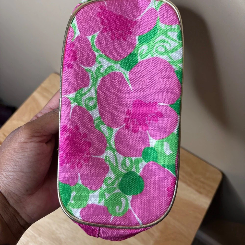 Lilly Pulitzer for ESTĒE Lauder Spring Pink Green Floral Cosmetic Makeup Bag